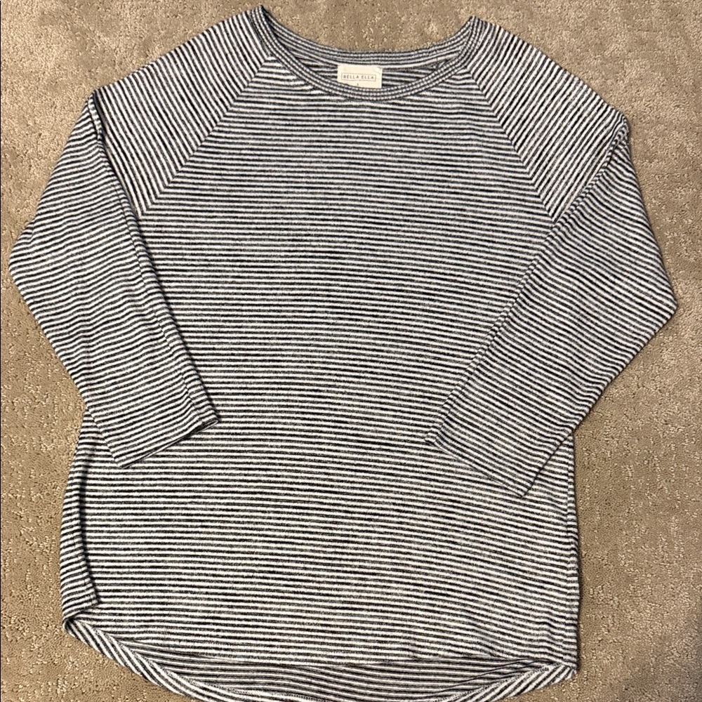 Classic Black and White Striped Long Sleeve Top